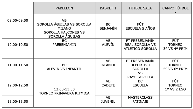 horarios
